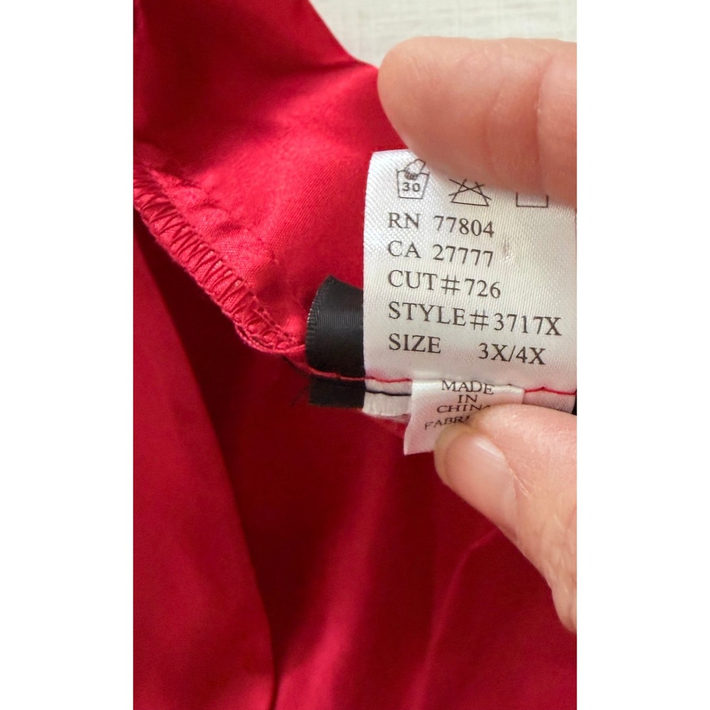 Dreamgirl Red Satin Robe Kimono Short Belted Sleepwear Plus Size 3X/4X Nice - Picture 7 of 11